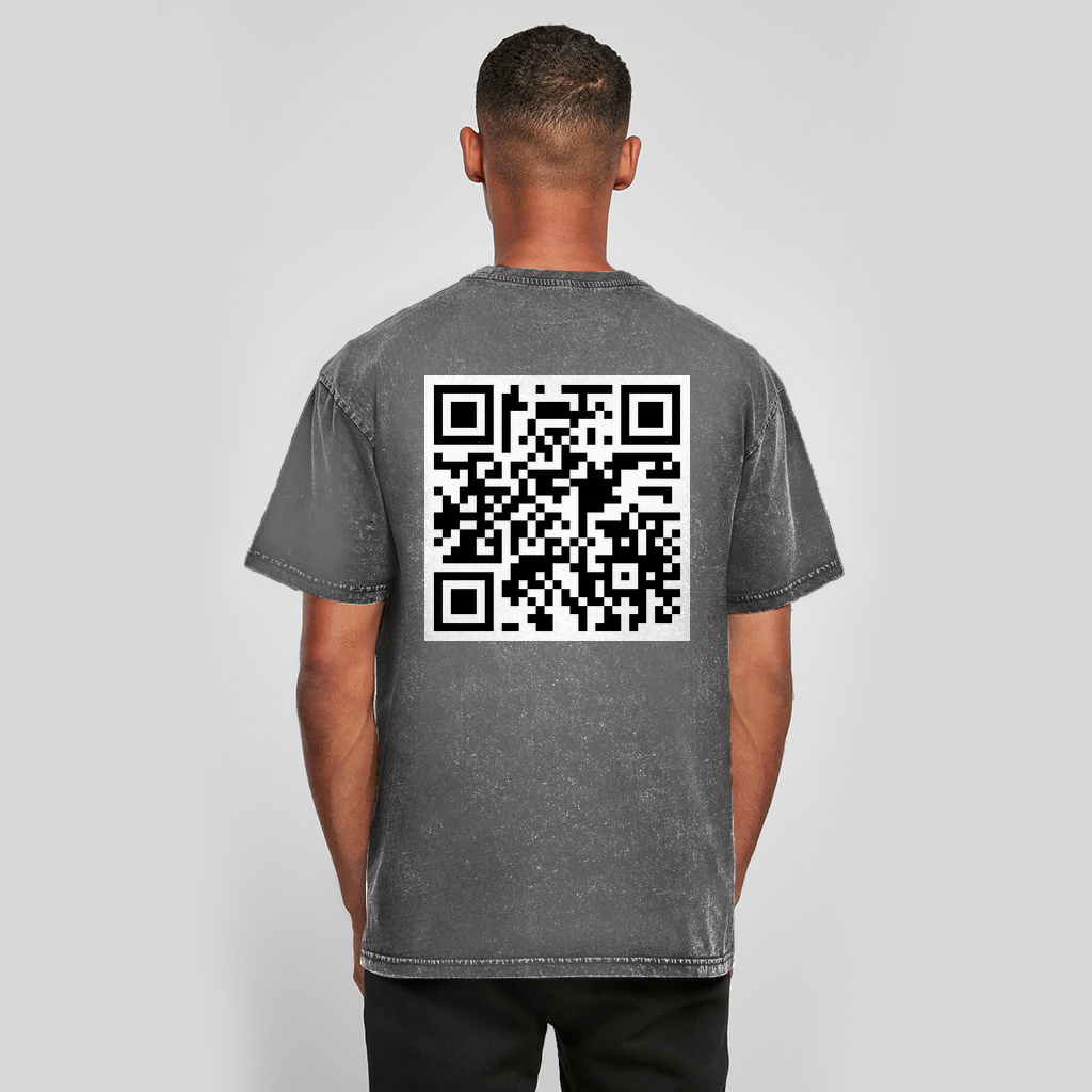 Oversize Washed T-Shirt Logo Weiß