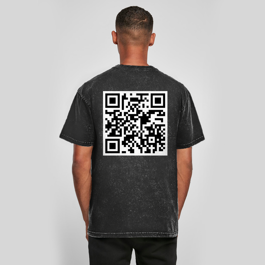 Oversize Washed T-Shirt Logo Weiß