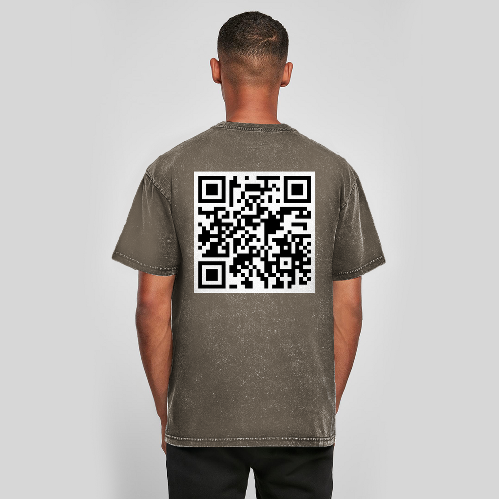 Oversize Washed T-Shirt Logo Weiß