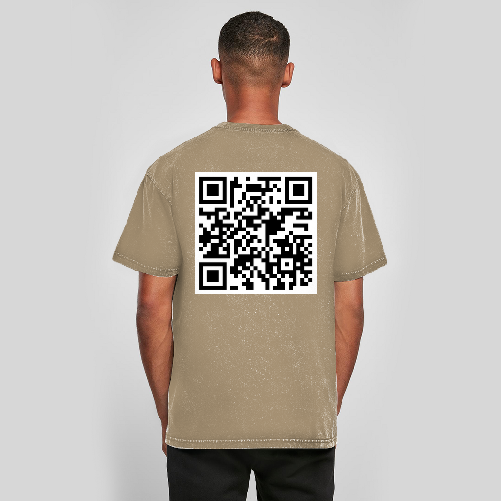 Oversize Washed T-Shirt Logo Weiß